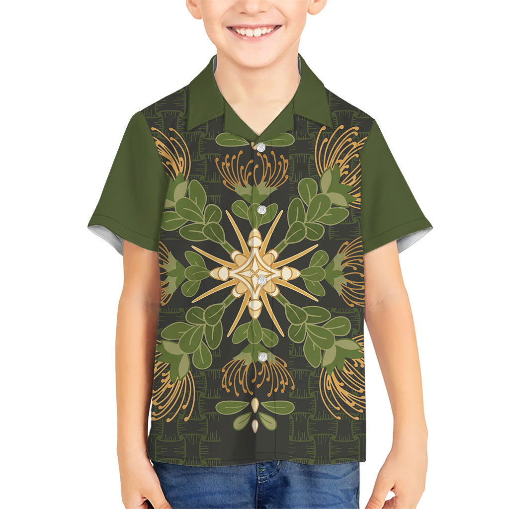 Hawaii Ohia Lehua Squares Family Matching Mermaid Dress and Hawaiian Shirt Hawaiian Quilt Inspired Floral Pattern