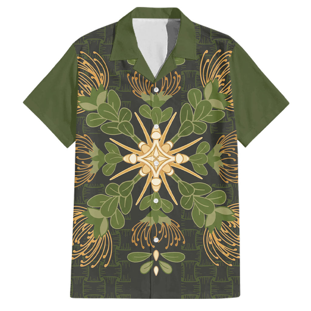 Hawaii Ohia Lehua Squares Family Matching Summer Maxi Dress and Hawaiian Shirt Hawaiian Quilt Inspired Floral Pattern