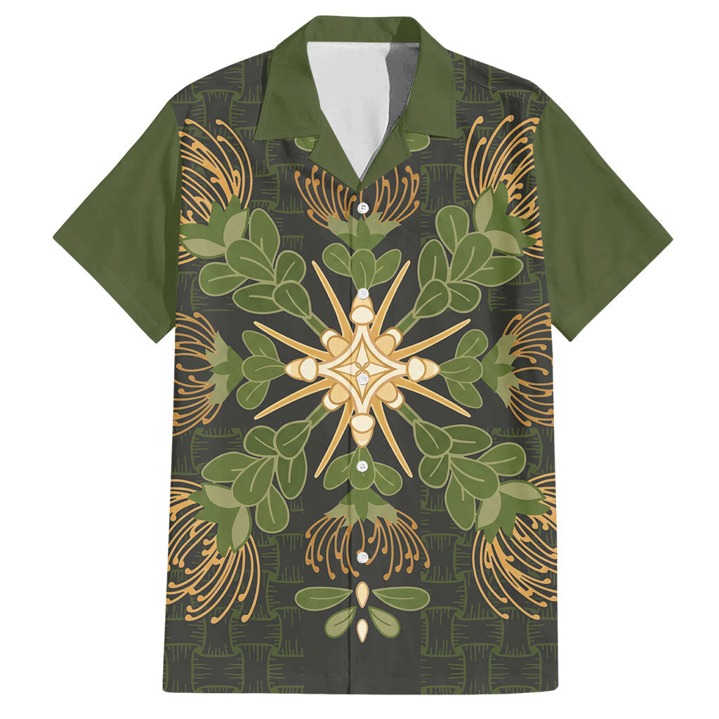 Hawaii Ohia Lehua Squares Hawaiian Shirt Hawaiian Quilt Inspired Floral Pattern LT9 Green - Polynesian Pride