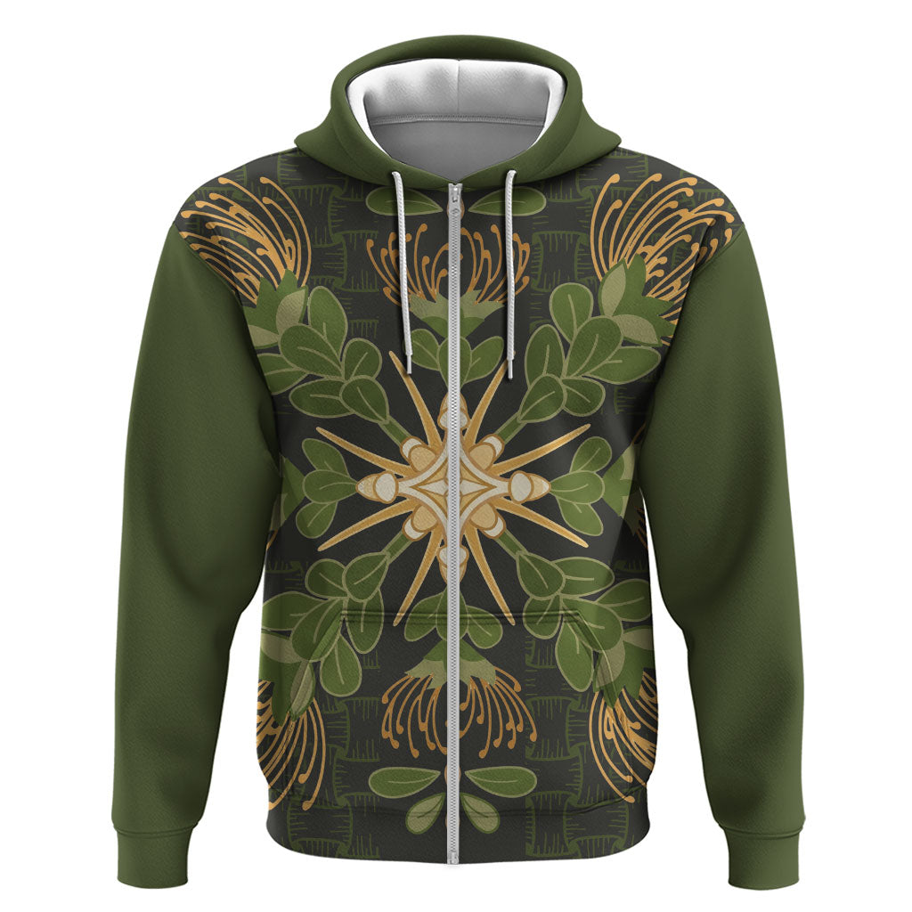 Hawaii Ohia Lehua Squares Hoodie Hawaiian Quilt Inspired Floral Pattern