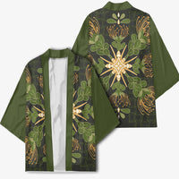 Hawaii Ohia Lehua Squares Kimono Hawaiian Quilt Inspired Floral Pattern