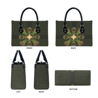 Hawaii Ohia Lehua Squares Leather Bag Hawaiian Quilt Inspired Floral Pattern