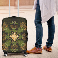 Hawaii Ohia Lehua Squares Luggage Cover Hawaiian Quilt Inspired Floral Pattern