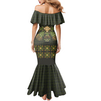 Hawaii Ohia Lehua Squares Mermaid Dress Hawaiian Quilt Inspired Floral Pattern