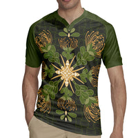 Hawaii Ohia Lehua Squares Rugby Jersey Hawaiian Quilt Inspired Floral Pattern