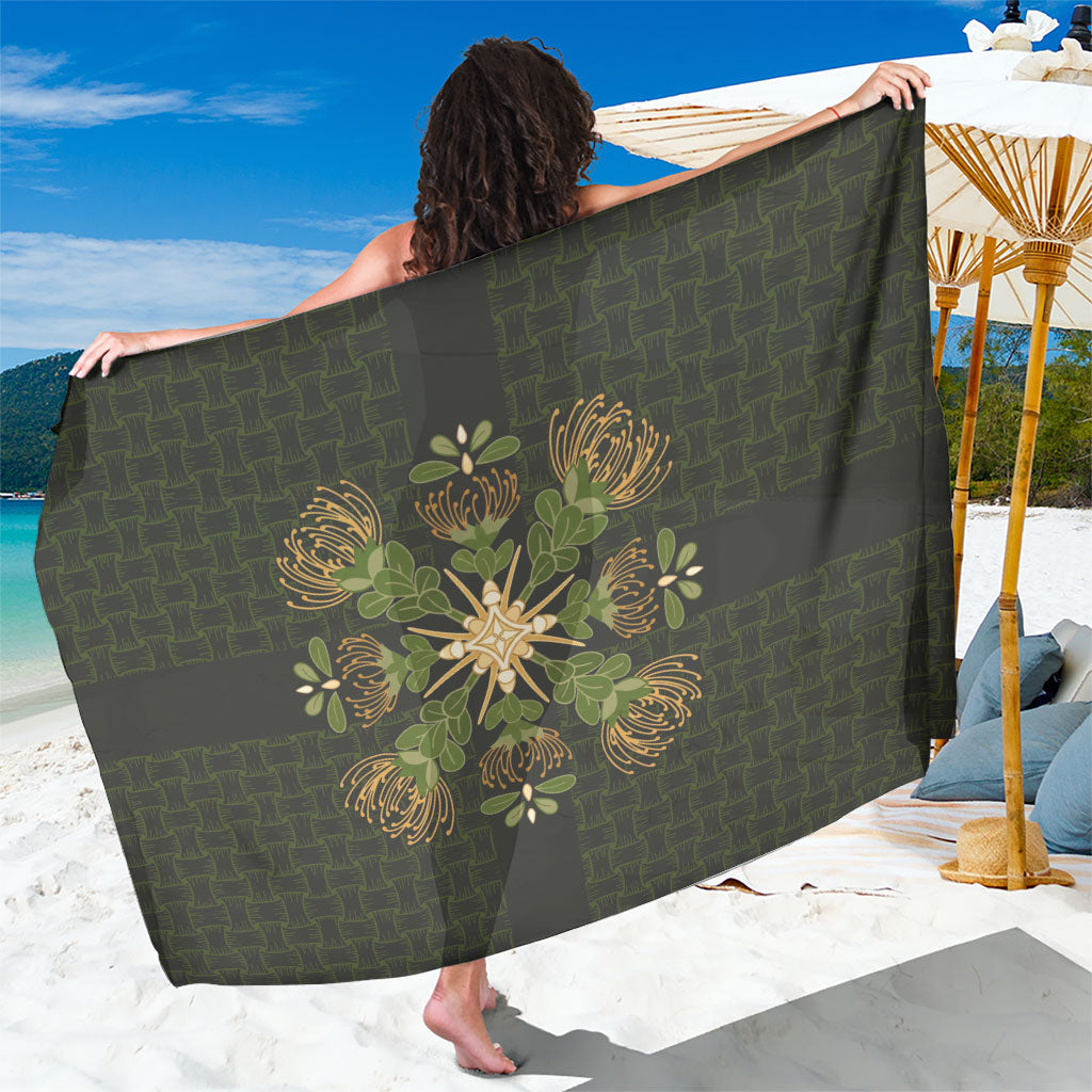 Hawaii Ohia Lehua Squares Sarong Hawaiian Quilt Inspired Floral Pattern LT9 One Size 44 x 66 inches Green - Polynesian Pride