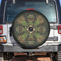 Hawaii Ohia Lehua Squares Spare Tire Cover Hawaiian Quilt Inspired Floral Pattern