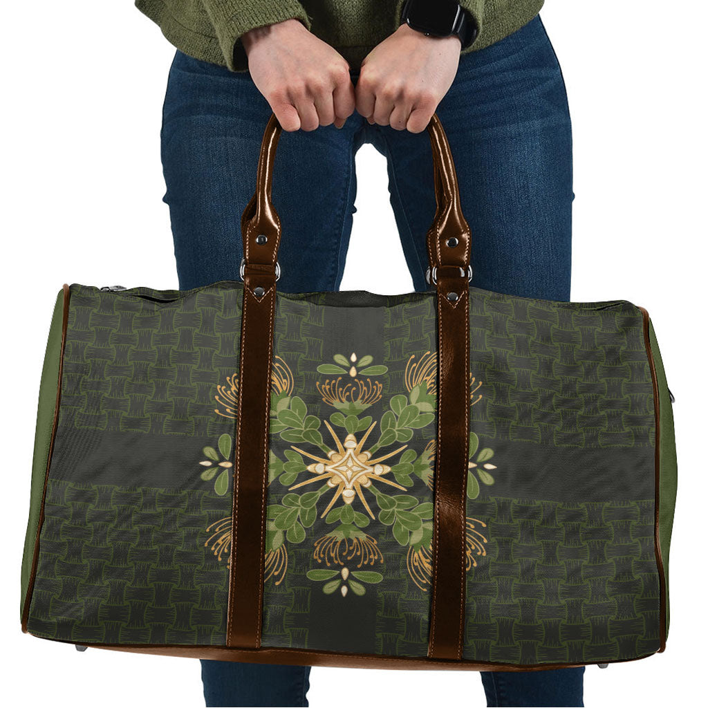 Hawaii Ohia Lehua Squares Travel Bag Hawaiian Quilt Inspired Floral Pattern LT9 Green - Polynesian Pride