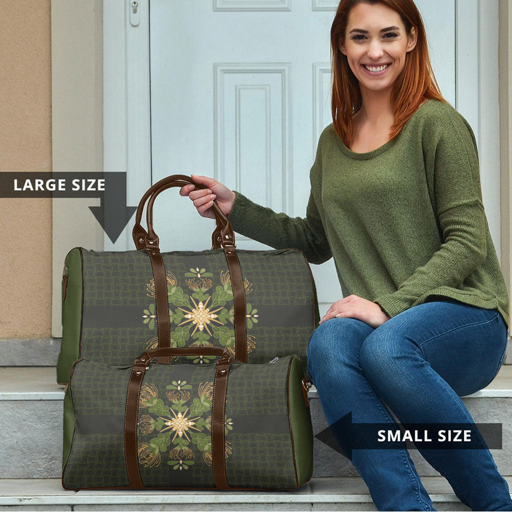 Hawaii Ohia Lehua Squares Travel Bag Hawaiian Quilt Inspired Floral Pattern