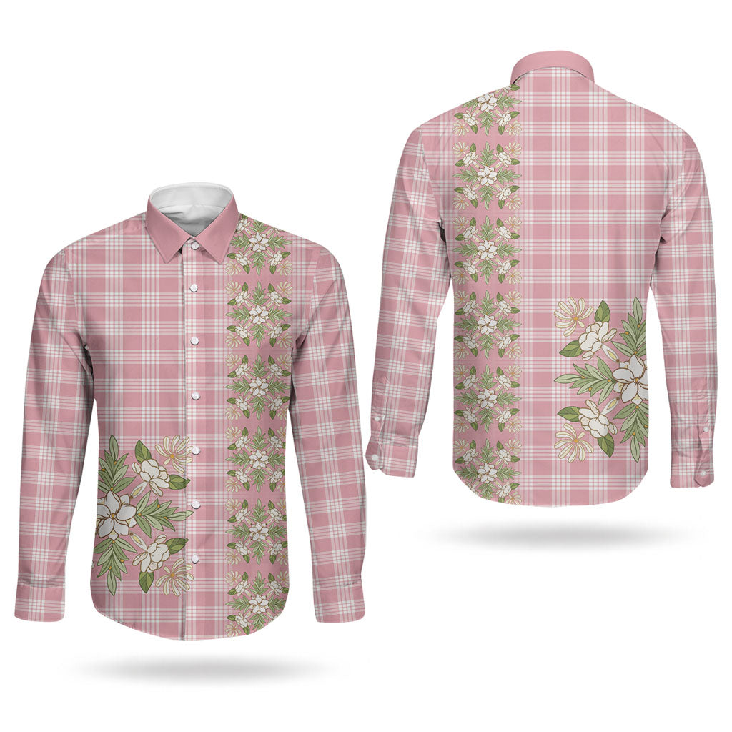 Akala Hamele Hawai'i Palaka Squares Maile Leaf Couples Matching Off Shoulder Short Dress and Long Sleeve Button Shirt Flowers Hawaiian Quilt Patterns