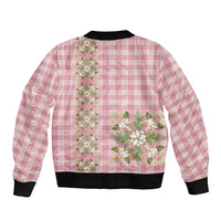 Akala Hamele Hawai'i Palaka Squares Maile Leaf Sleeve Zip Bomber Jacket Flowers Hawaiian Quilt Patterns