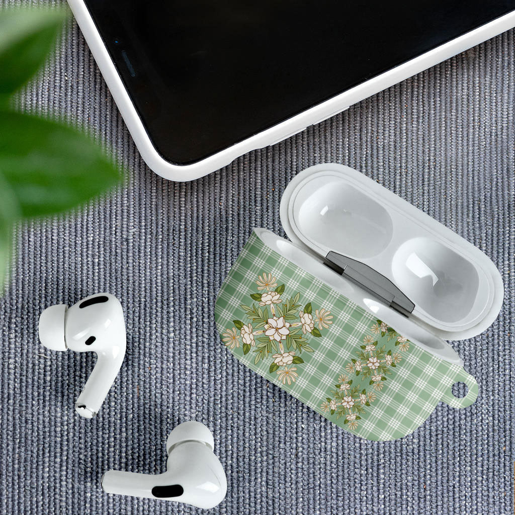 Liko Kukui Hawai'i Palaka Squares Maile Leaf AirPods Case Flowers Hawaiian Quilt Patterns LT9 - Polynesian Pride