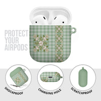 Liko Kukui Hawai'i Palaka Squares Maile Leaf AirPods Case Flowers Hawaiian Quilt Patterns LT9 - Polynesian Pride