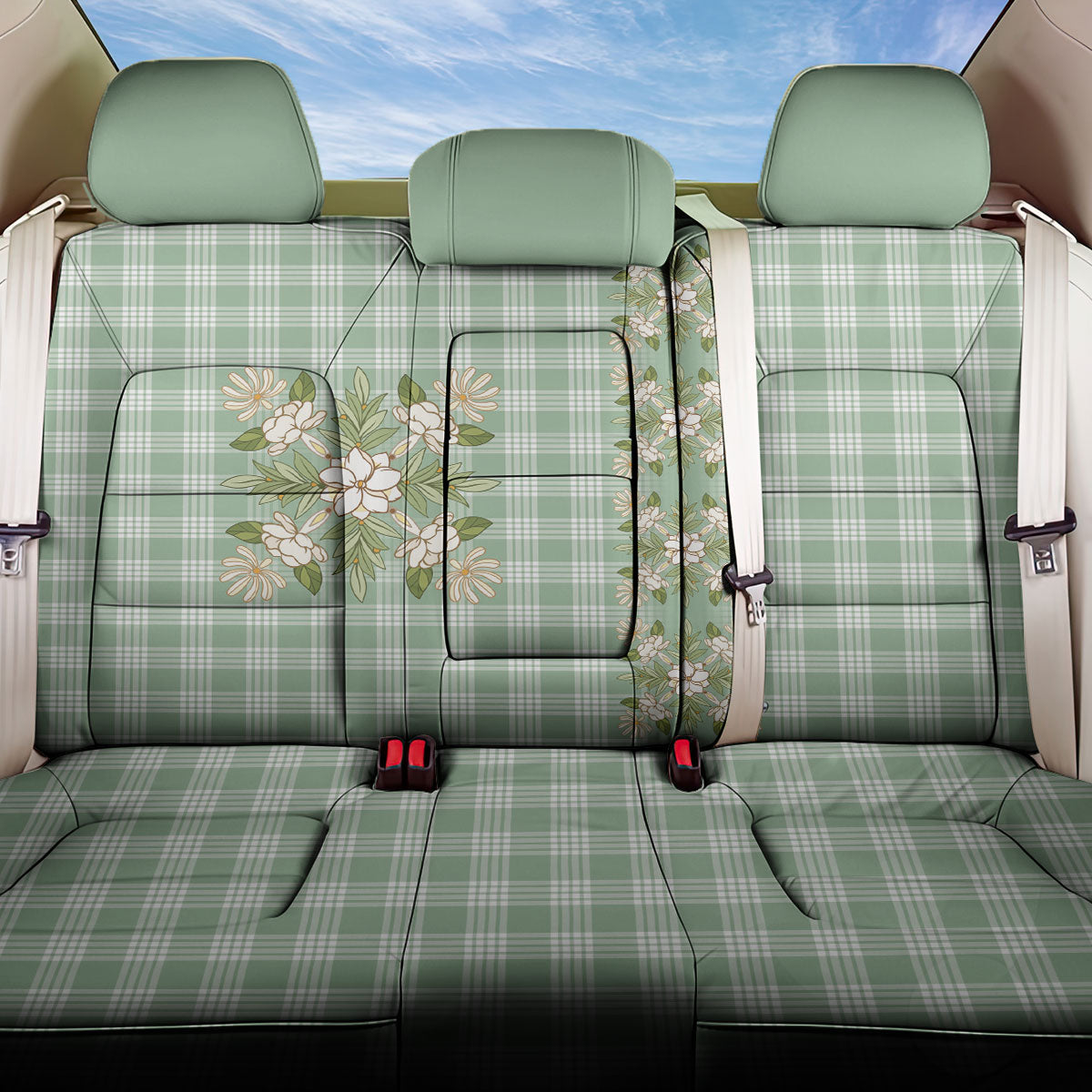 Liko Kukui Hawai'i Palaka Squares Maile Leaf Back Car Seat Cover Flowers Hawaiian Quilt Patterns