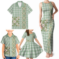 Liko Kukui Hawai'i Palaka Squares Maile Leaf Family Matching Tank Maxi Dress and Hawaiian Shirt Flowers Hawaiian Quilt Patterns LT9 - Polynesian Pride