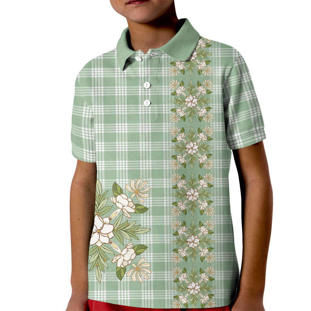 Liko Kukui Hawai'i Palaka Squares Maile Leaf Kid Polo Shirt Flowers Hawaiian Quilt Patterns