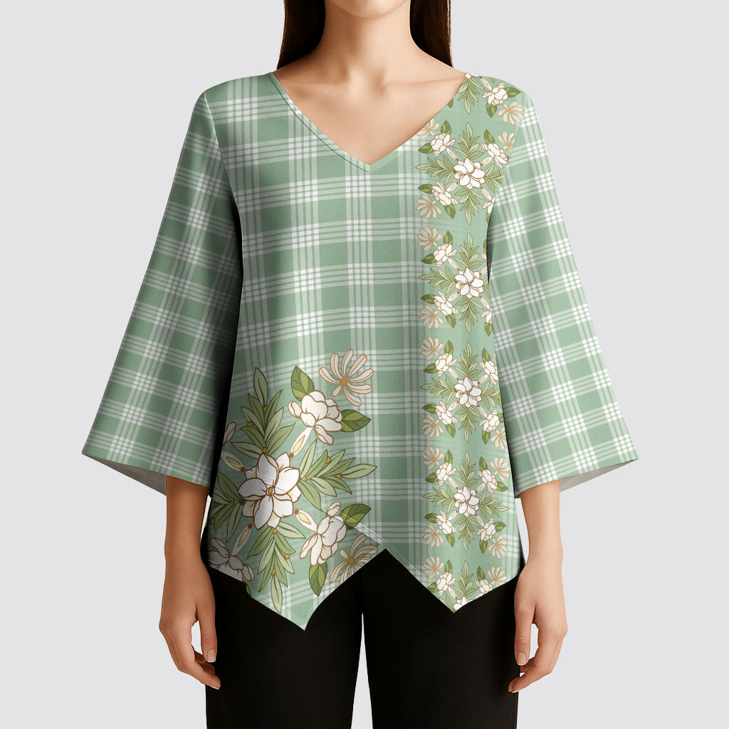 Liko Kukui Hawai'i Palaka Squares Maile Leaf Kimono Sleeve Blouse Flowers Hawaiian Quilt Patterns