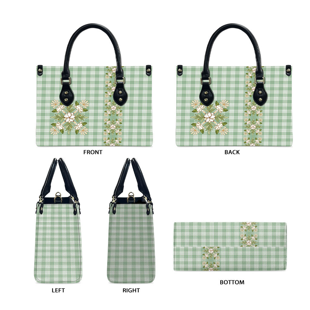 Liko Kukui Hawai'i Palaka Squares Maile Leaf Leather Bag Flowers Hawaiian Quilt Patterns