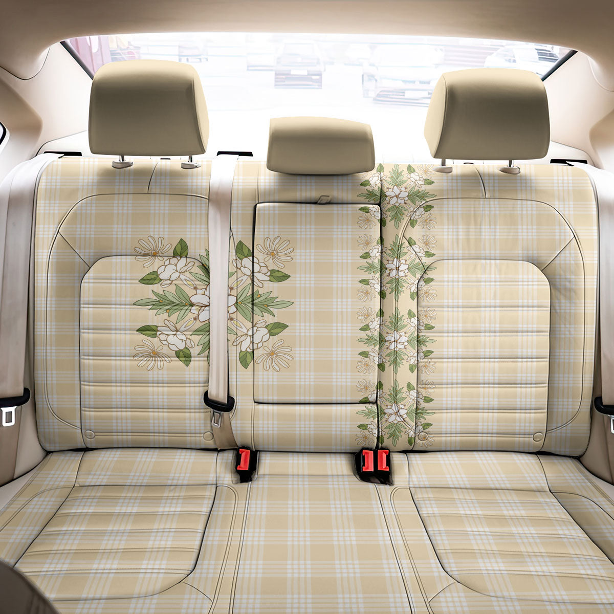 Melemele Ahiahia Hawai'i Palaka Squares Maile Leaf Back Car Seat Cover Flowers Hawaiian Quilt Patterns