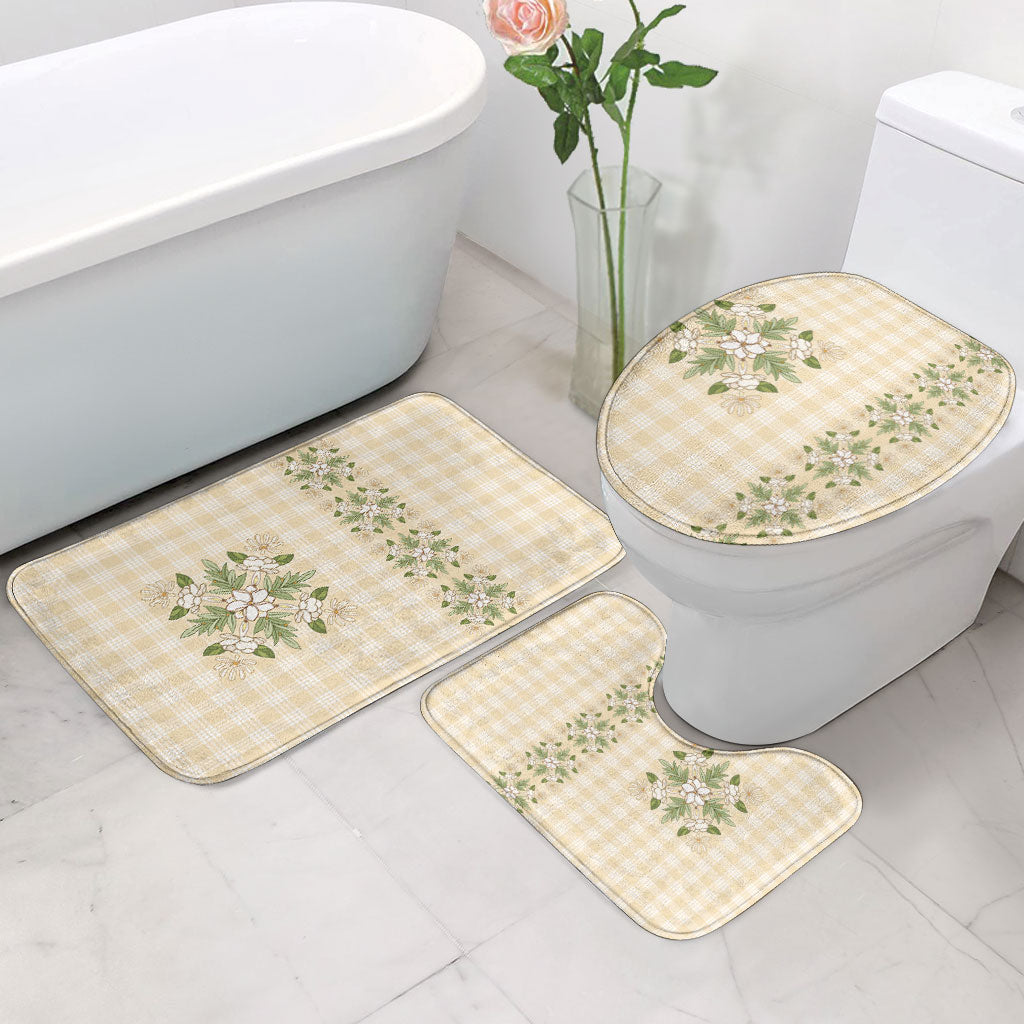 Melemele Ahiahia Hawai'i Palaka Squares Maile Leaf Bathroom Set Flowers Hawaiian Quilt Patterns