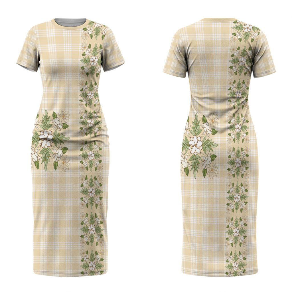 Melemele Ahiahia Hawai'i Palaka Squares Maile Leaf Couples Matching Short Sleeve Bodycon Dress and Long Sleeve Button Shirt Flowers Hawaiian Quilt Patterns