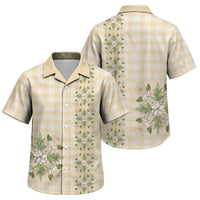 Melemele Ahiahia Hawai'i Palaka Squares Maile Leaf Family Matching Tank Maxi Dress and Hawaiian Shirt Flowers Hawaiian Quilt Patterns LT9 Son's Shirt Pastel Yellow - Polynesian Pride