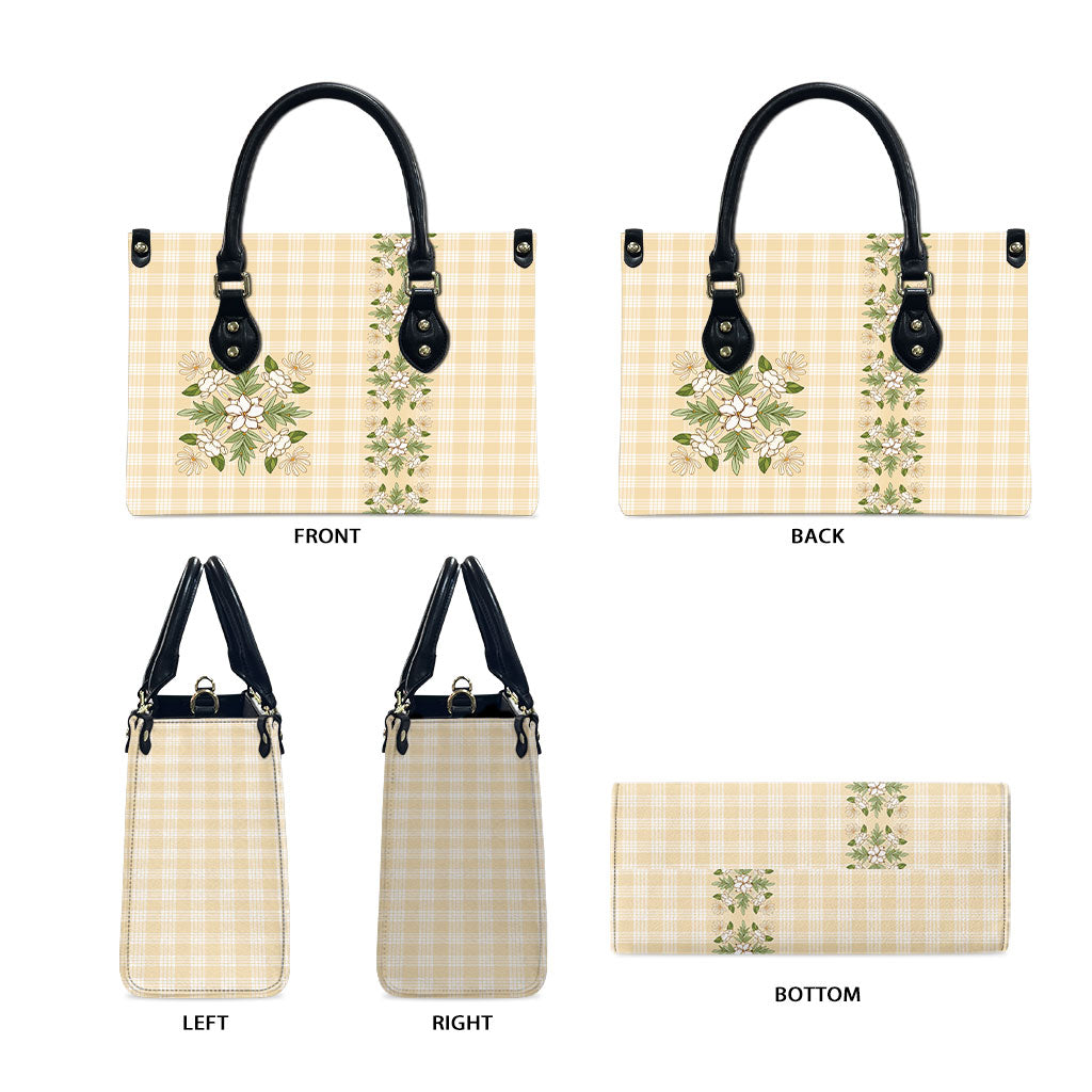 Melemele Ahiahia Hawai'i Palaka Squares Maile Leaf Leather Bag Flowers Hawaiian Quilt Patterns