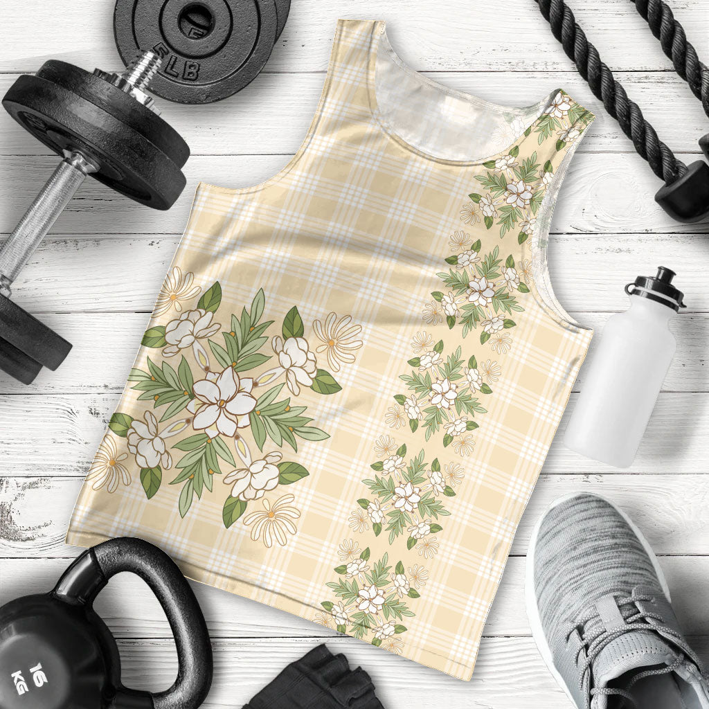 Melemele Ahiahia Hawai'i Palaka Squares Maile Leaf Men Tank Top Flowers Hawaiian Quilt Patterns