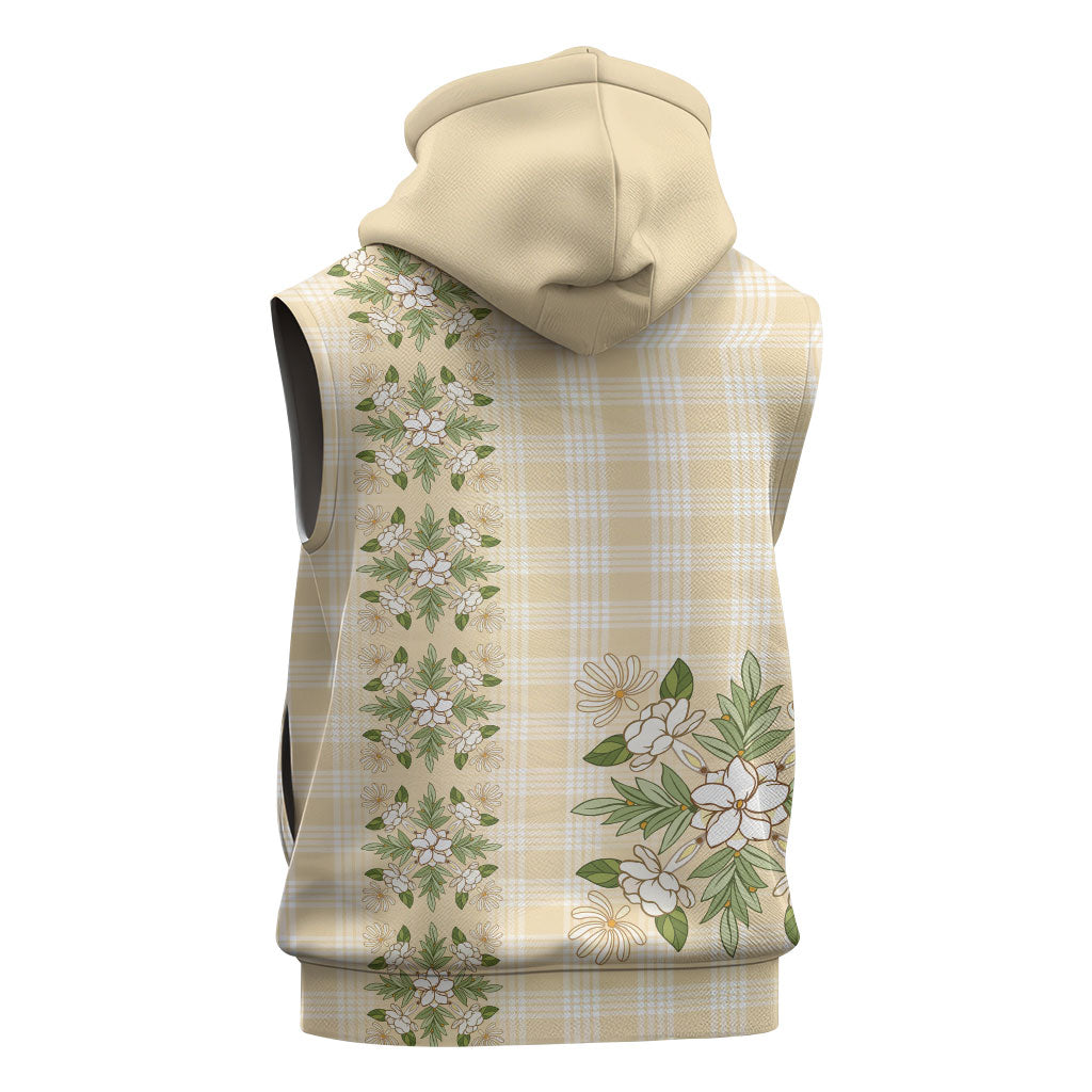 Melemele Ahiahia Hawai'i Palaka Squares Maile Leaf Sleeveless Zip Hoodie Flowers Hawaiian Quilt Patterns