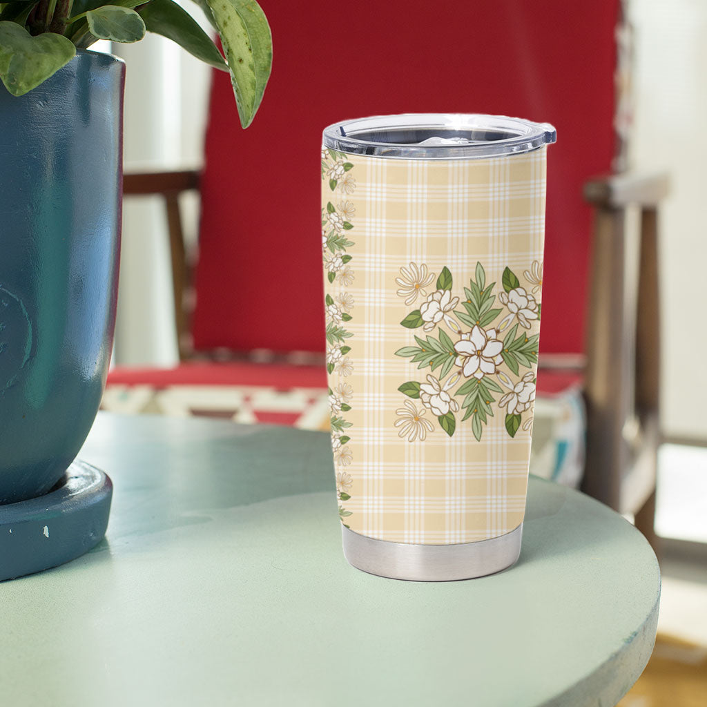 Melemele Ahiahia Hawai'i Palaka Squares Maile Leaf Tumbler Cup Flowers Hawaiian Quilt Patterns