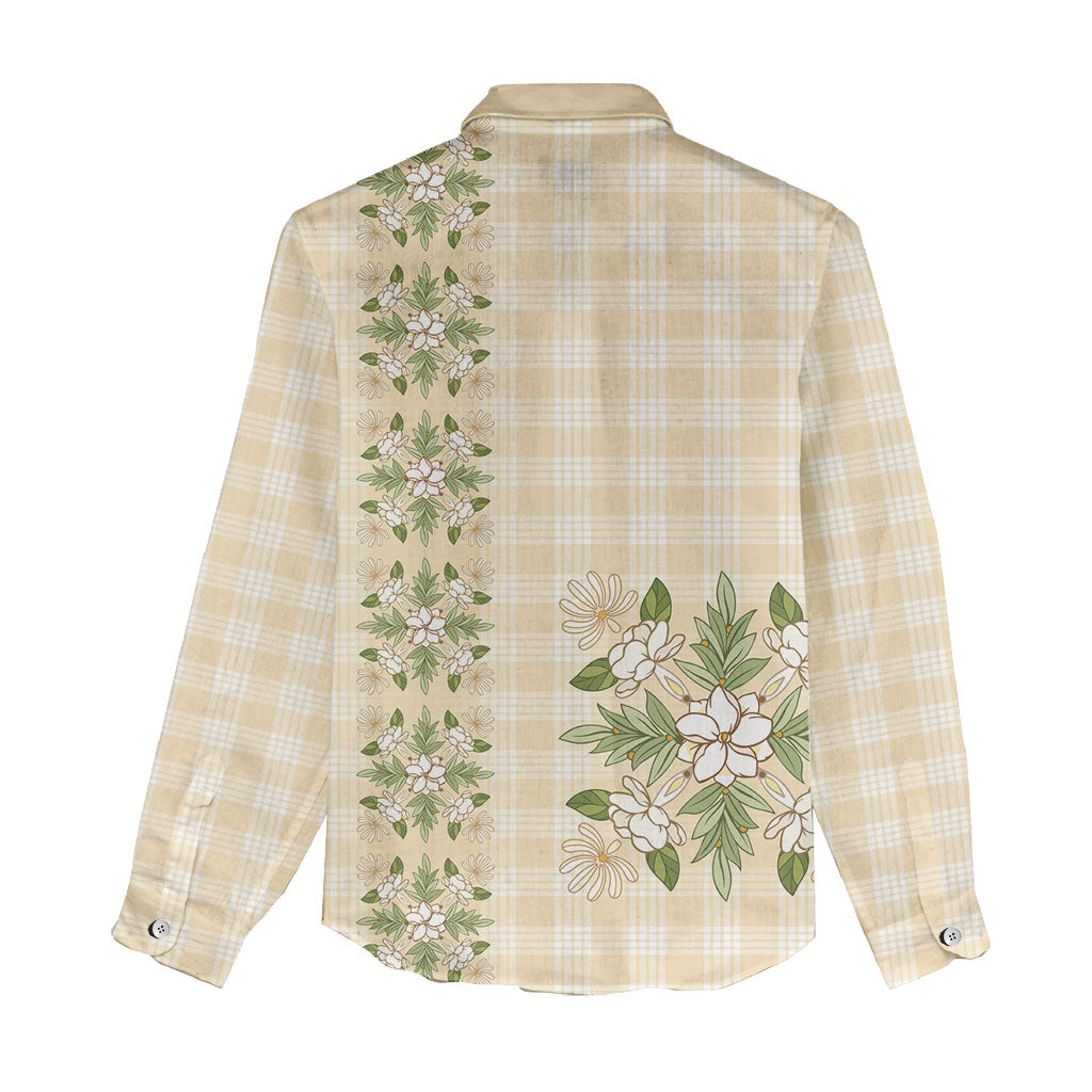 Melemele Ahiahia Hawai'i Palaka Squares Maile Leaf Women Casual Shirt Flowers Hawaiian Quilt Patterns LT9 - Polynesian Pride