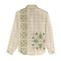 Melemele Ahiahia Hawai'i Palaka Squares Maile Leaf Women Casual Shirt Flowers Hawaiian Quilt Patterns LT9 - Polynesian Pride