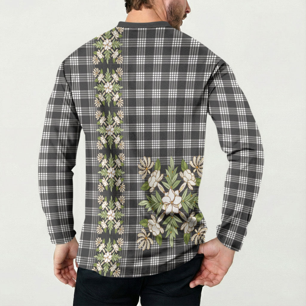 Pauli Hawai'i Palaka Squares Maile Leaf Button Sweatshirt Flowers Hawaiian Quilt Patterns