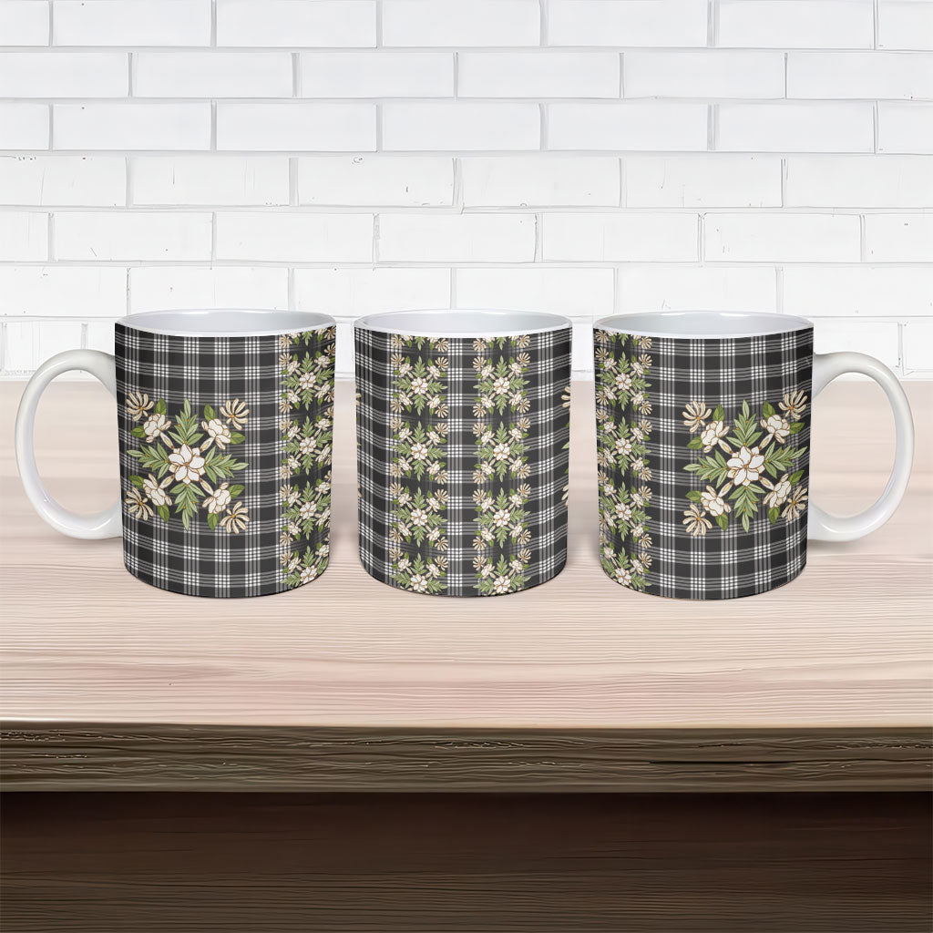 Pauli Hawai'i Palaka Squares Maile Leaf Ceramic Mug Flowers Hawaiian Quilt Patterns