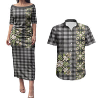 Pauli Hawai'i Palaka Squares Maile Leaf Couples Matching Puletasi and Hawaiian Shirt Flowers Hawaiian Quilt Patterns