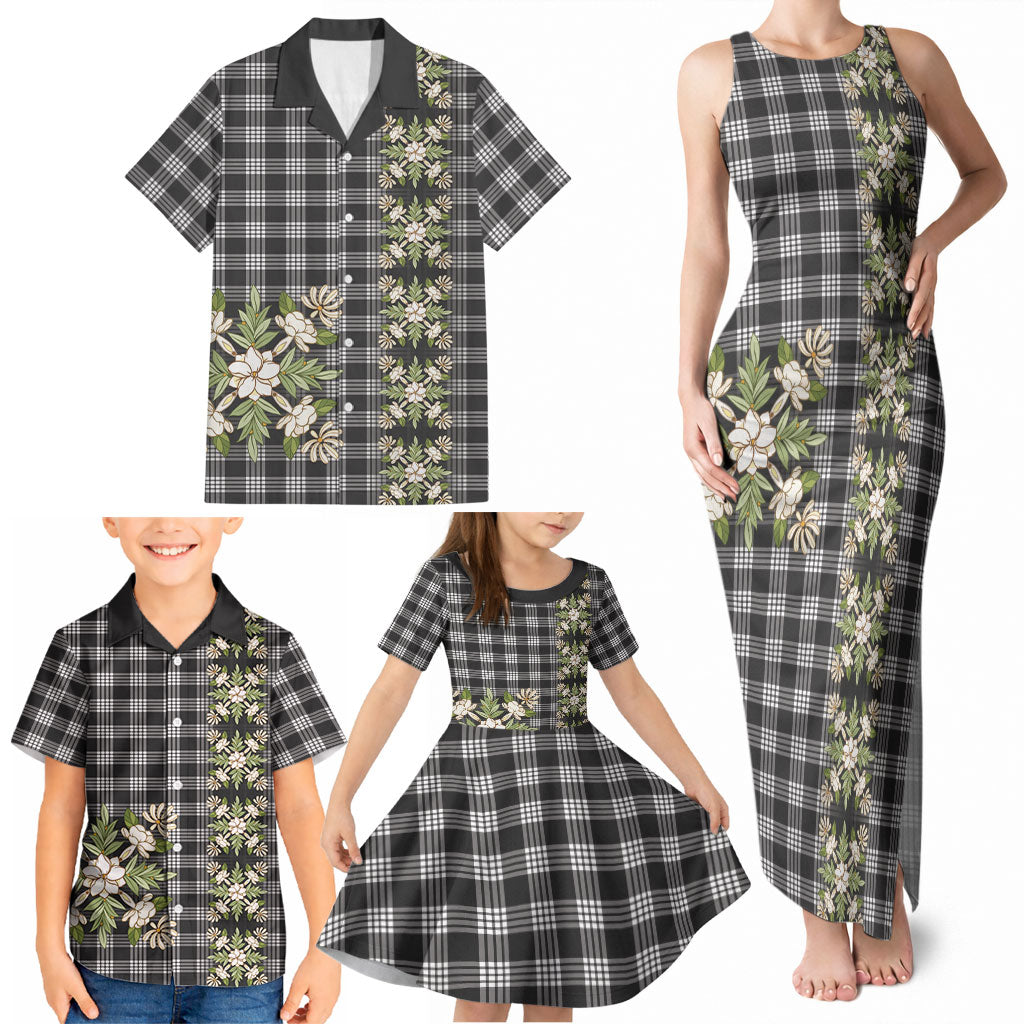 Pauli Hawai'i Palaka Squares Maile Leaf Family Matching Tank Maxi Dress and Hawaiian Shirt Flowers Hawaiian Quilt Patterns