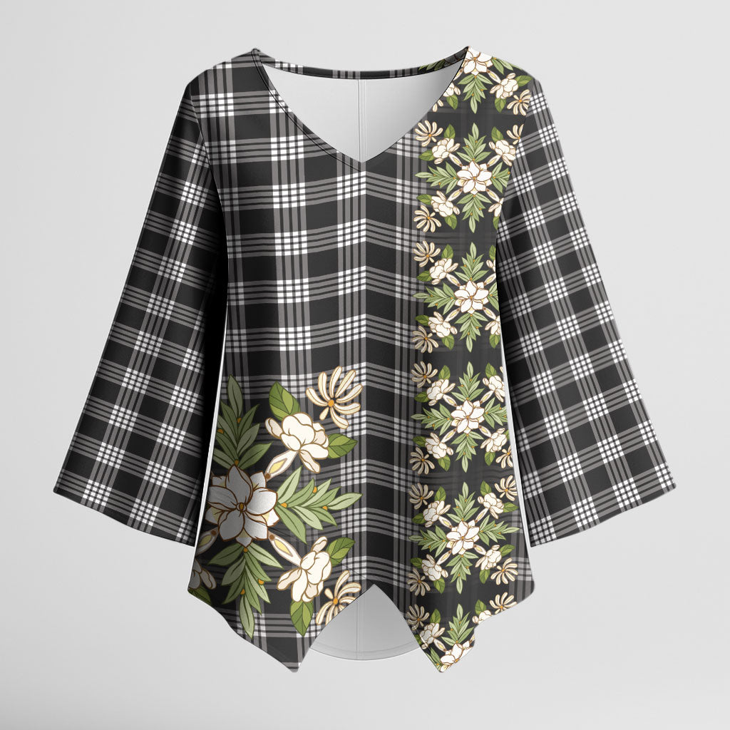 Pauli Hawai'i Palaka Squares Maile Leaf Kimono Sleeve Blouse Flowers Hawaiian Quilt Patterns