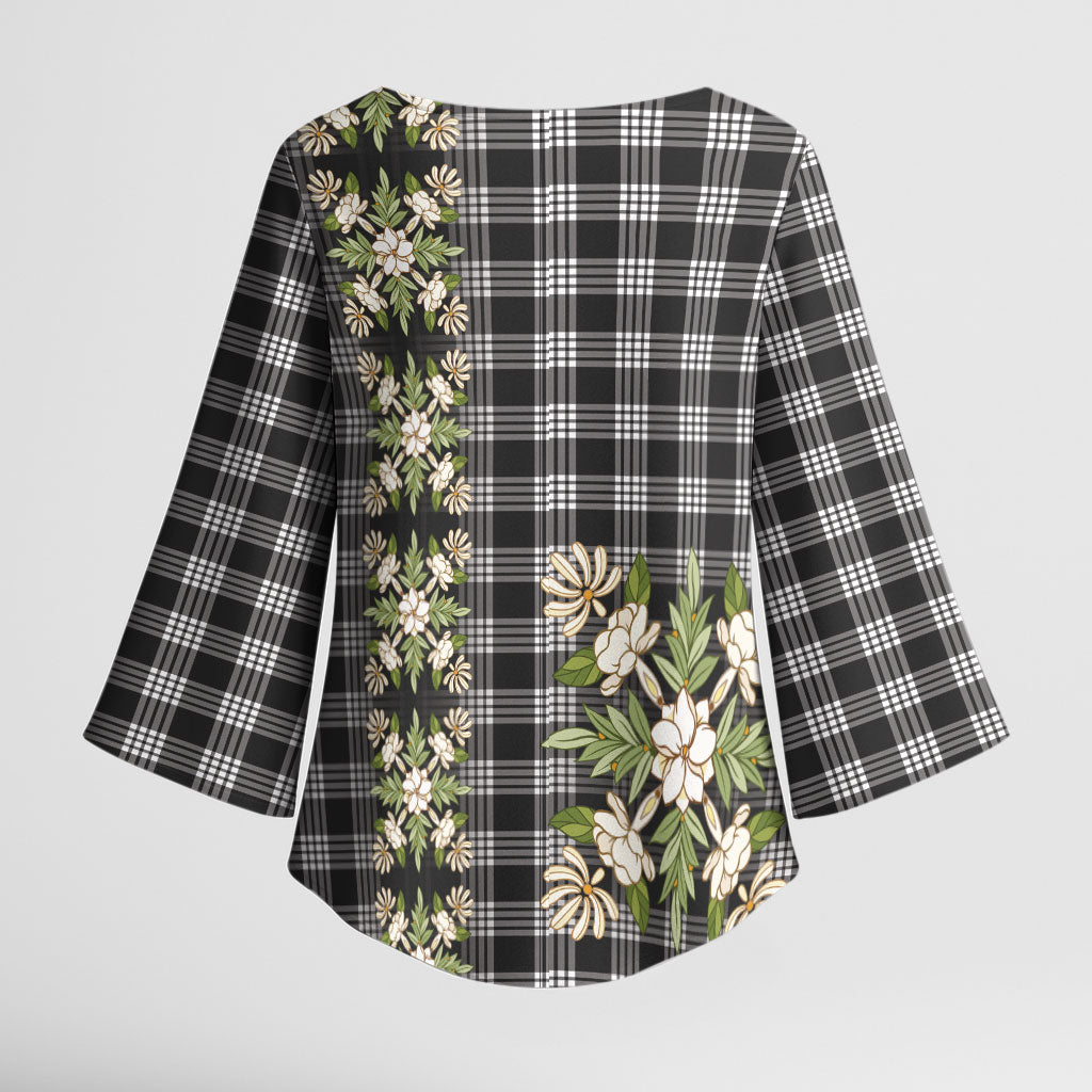 Pauli Hawai'i Palaka Squares Maile Leaf Kimono Sleeve Blouse Flowers Hawaiian Quilt Patterns