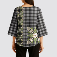 Pauli Hawai'i Palaka Squares Maile Leaf Kimono Sleeve Blouse Flowers Hawaiian Quilt Patterns