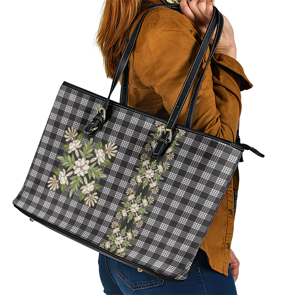 Pauli Hawai'i Palaka Squares Maile Leaf Leather Tote Bag Flowers Hawaiian Quilt Patterns