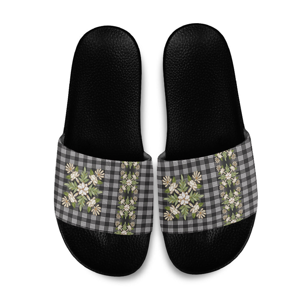 Pauli Hawai'i Palaka Squares Maile Leaf Slide Sandals Flowers Hawaiian Quilt Patterns