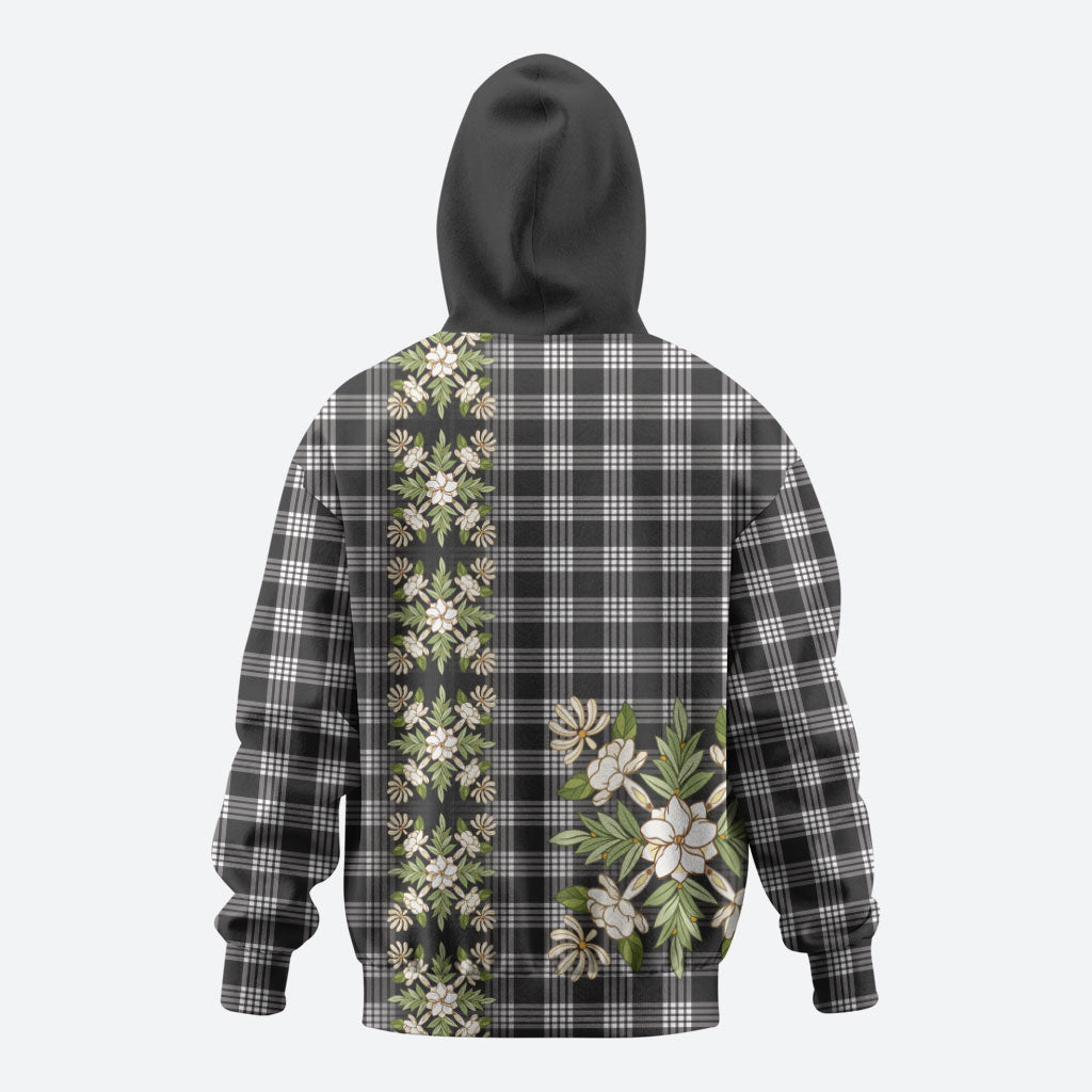 Pauli Hawai'i Palaka Squares Maile Leaf Zip Hoodie Flowers Hawaiian Quilt Patterns