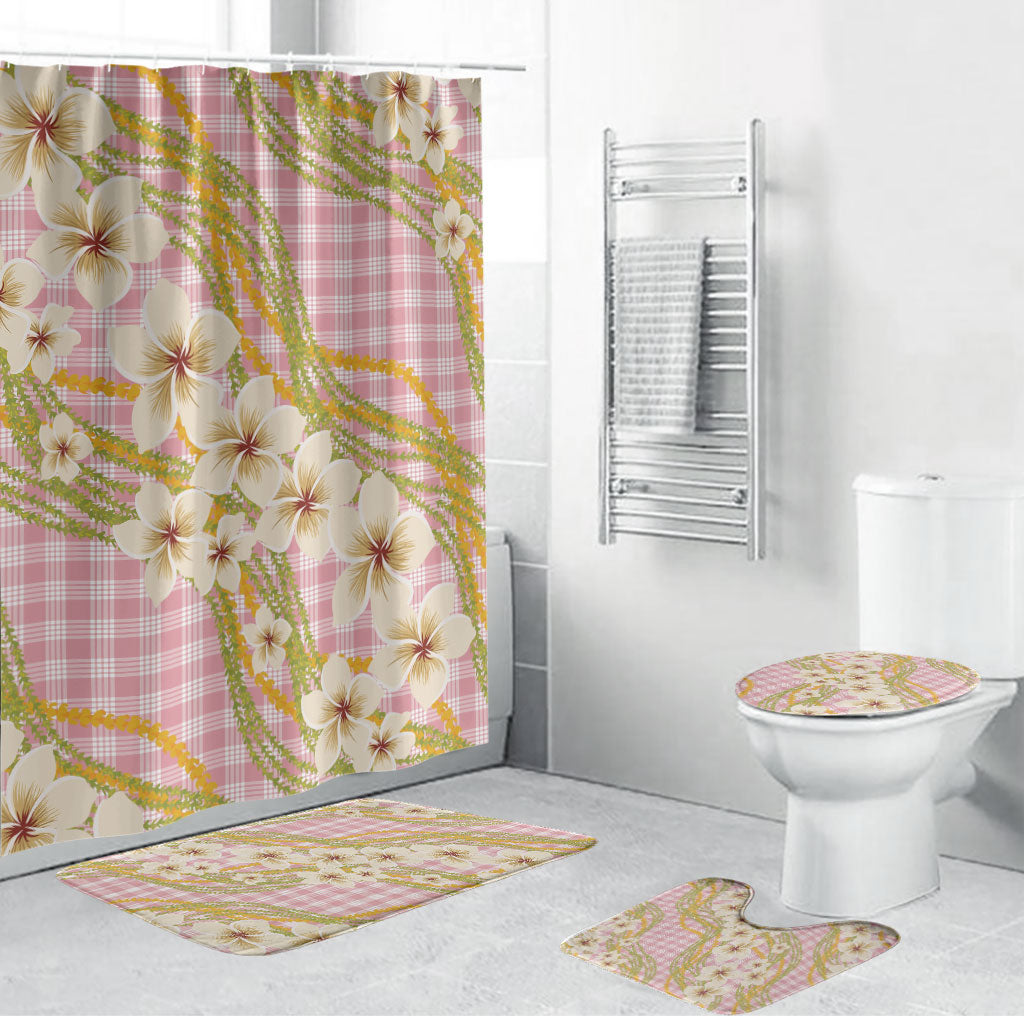 Akala Hamele Palaka Plumeria Bathroom Set Puakenikeni and Maile Lei