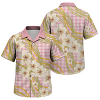 Akala Hamele Palaka Plumeria Family Matching Long Sleeve Bodycon Dress and Hawaiian Shirt Puakenikeni and Maile Lei LT9 Son's Shirt Dusty Rose - Polynesian Pride