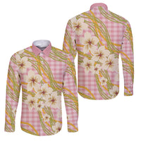 Akala Hamele Palaka Plumeria Family Matching Mermaid Dress and Hawaiian Shirt Puakenikeni and Maile Lei