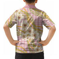 Akala Hamele Palaka Plumeria Hawaiian Shirt Puakenikeni and Maile Lei
