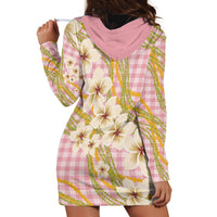 Akala Hamele Palaka Plumeria Hoodie Dress Puakenikeni and Maile Lei