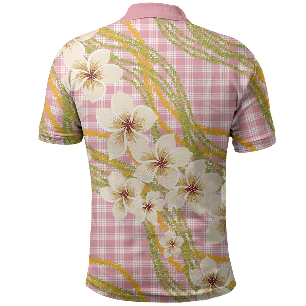 Akala Hamele Palaka Plumeria Polo Shirt Puakenikeni and Maile Lei