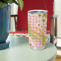 Akala Hamele Palaka Plumeria Tumbler Cup Puakenikeni and Maile Lei