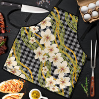 Ele'ele Hawai'i Palaka Plumeria Apron Puakenikeni and Maile Lei LT9 Black - Polynesian Pride